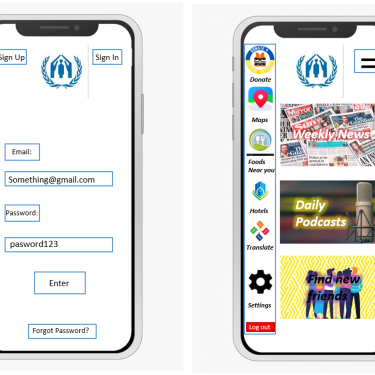 Image of Refugee App Design